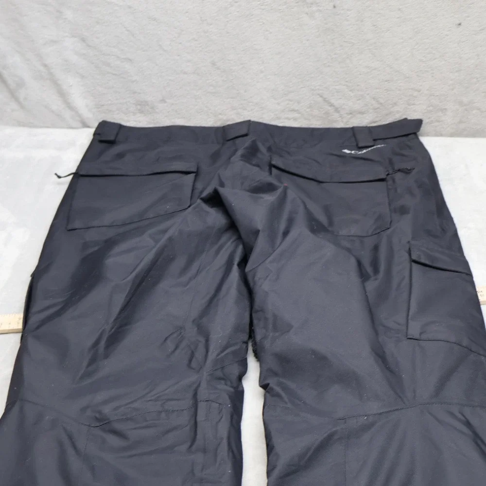 Columbia Snow Pants Men Large Black Cargo Ridge 2 Run III Omni-Heat Winter 39x34